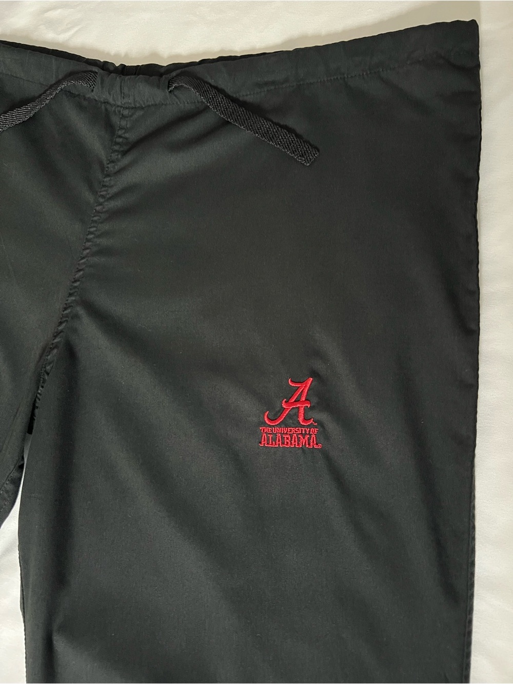 Gelscrubs Men's Black Scrub Pants University of Alabama Logo Drawstring Sz XL